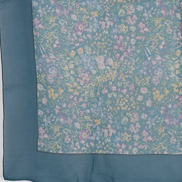 Vintage Liberty London Floral Scarf with Sheer Floral Design - Picture 3 of 5